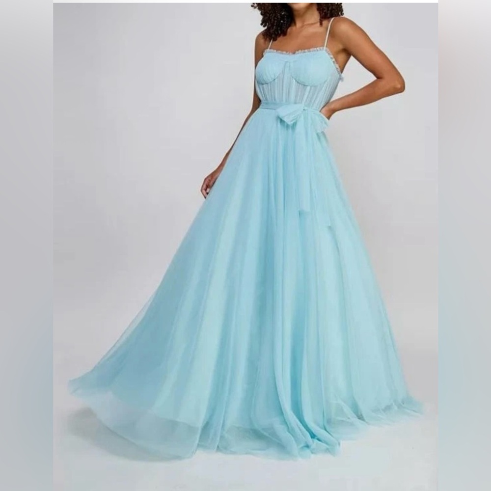 City Studios Juniors' Tulle Blue Bustier Gown Size 13/14 Brand New with Tags